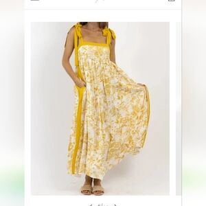 Chic Yellow Floral Maxi Dress By IN LOOM